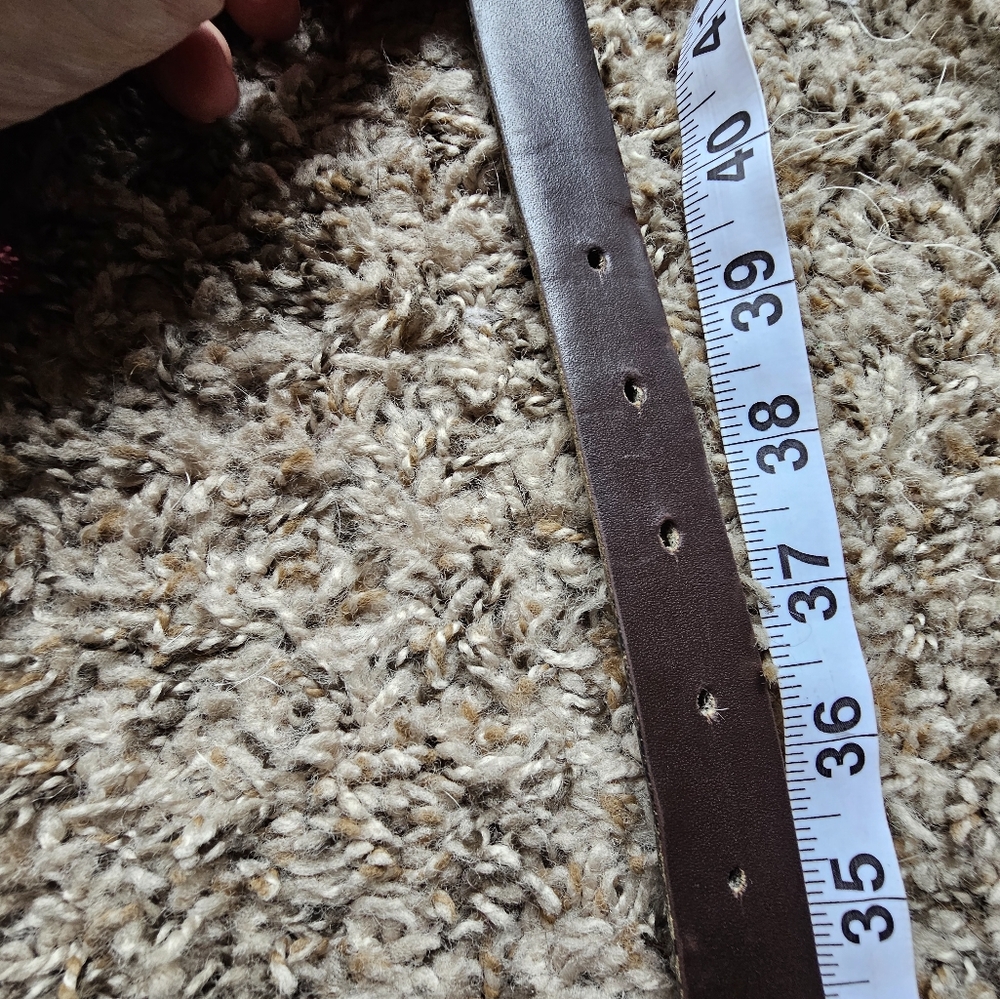 Yves Saint Laurent vintage dark brown soft leather belt logo on a buckle - Picture 8 of 8